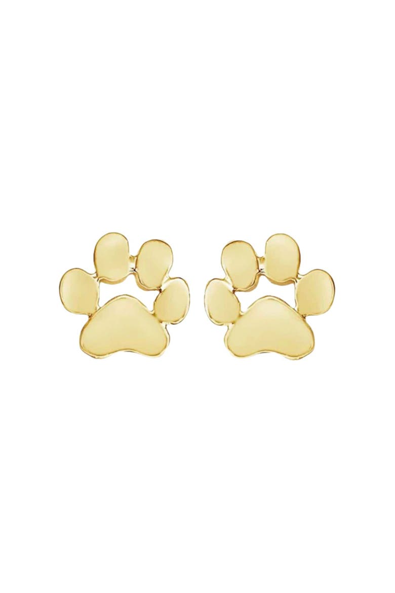 GoldenPaw Paw Print Stud Earrings for Pet Lovers, Main, color, Gold