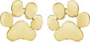 DLORIA GoldenPaw Paw Print Stud Earrings for Pet Lovers