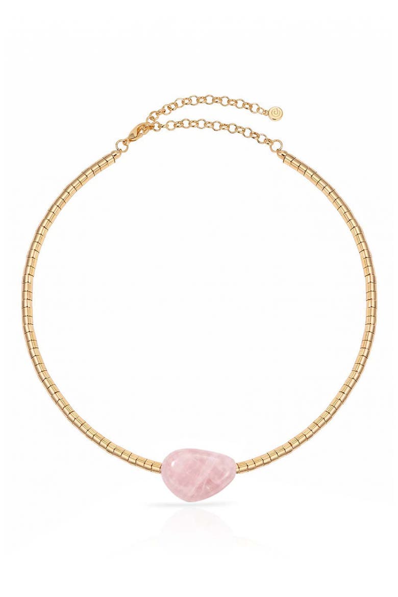 Turquoise Pendant Bead Necklace, Main, color, ROSE QUARTZ