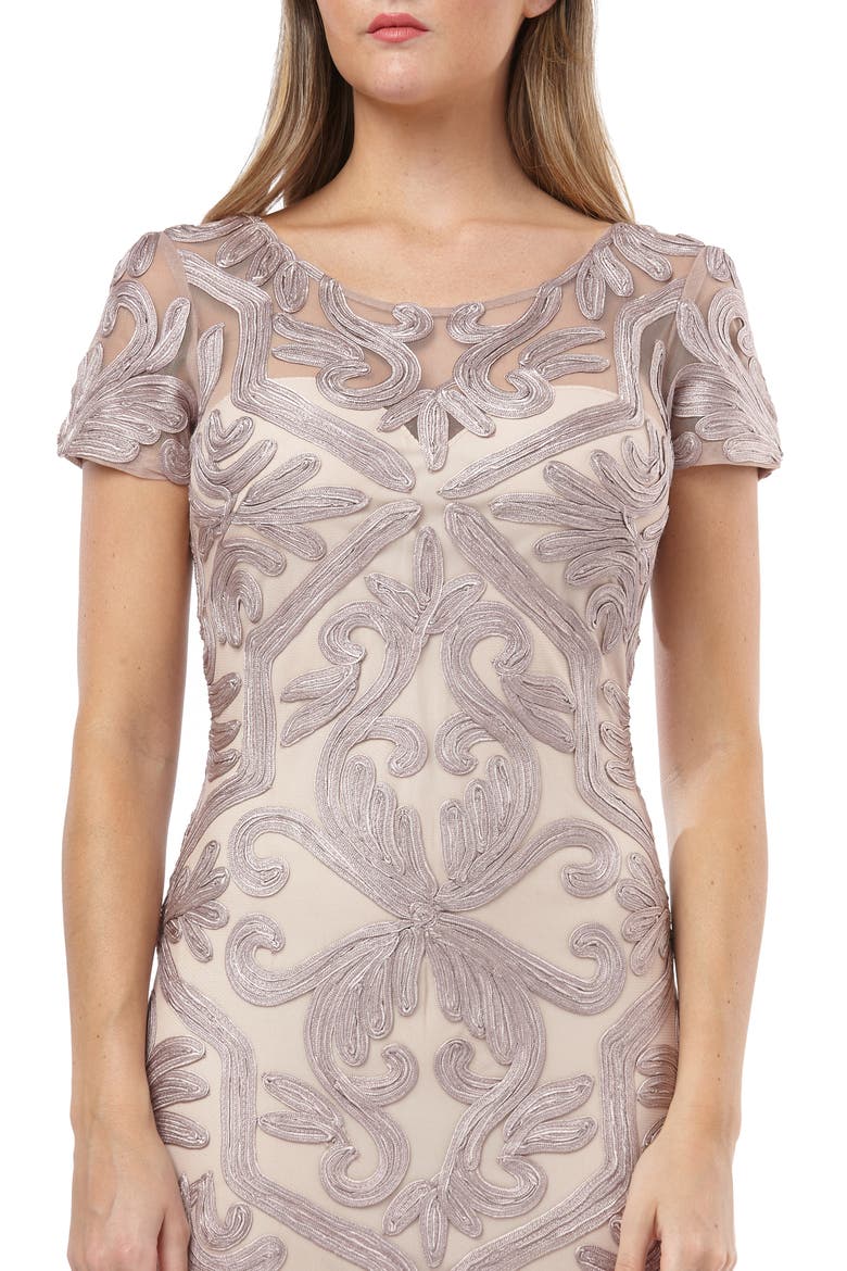 Soutache Embroidered Cocktail Dress, Alternate, color, DUSTY LAVENDER