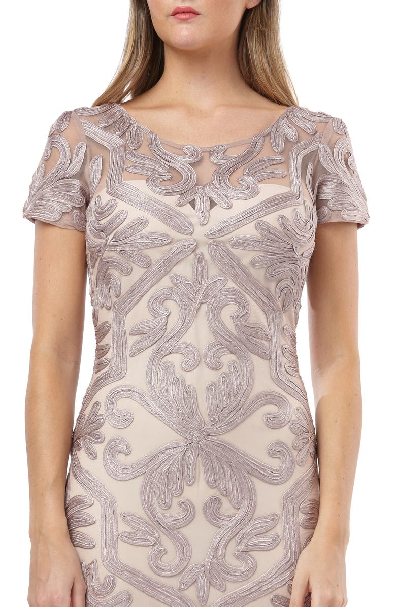 JS Collections Soutache Embroidered Cocktail Dress, Alternate, color, 