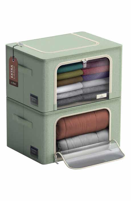 SORBUS Set of 2 Stackable Foldable Organizer Bins