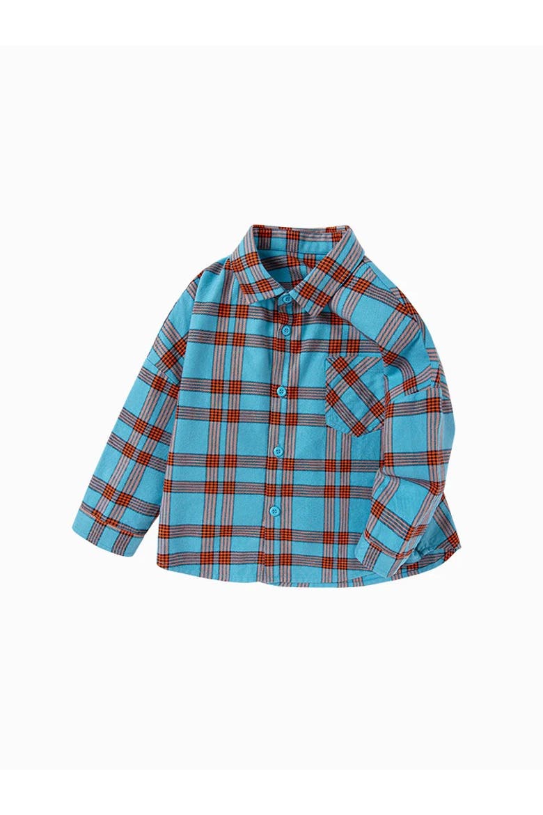 Checkered Flannel Shirt, Main, color, Blue