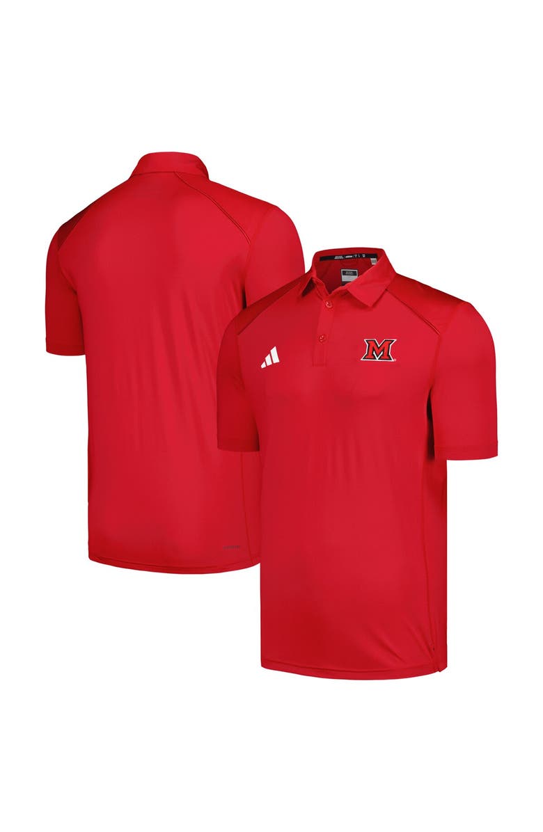 adidas Men's adidas Red Miami University RedHawks Classic AEROREADY Polo, Alternate, color, 
