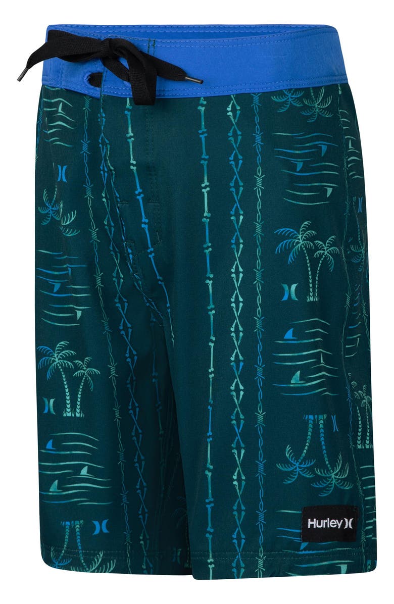 Hurley Kids' Palm Stripe Board Shorts, Alternate, color, 