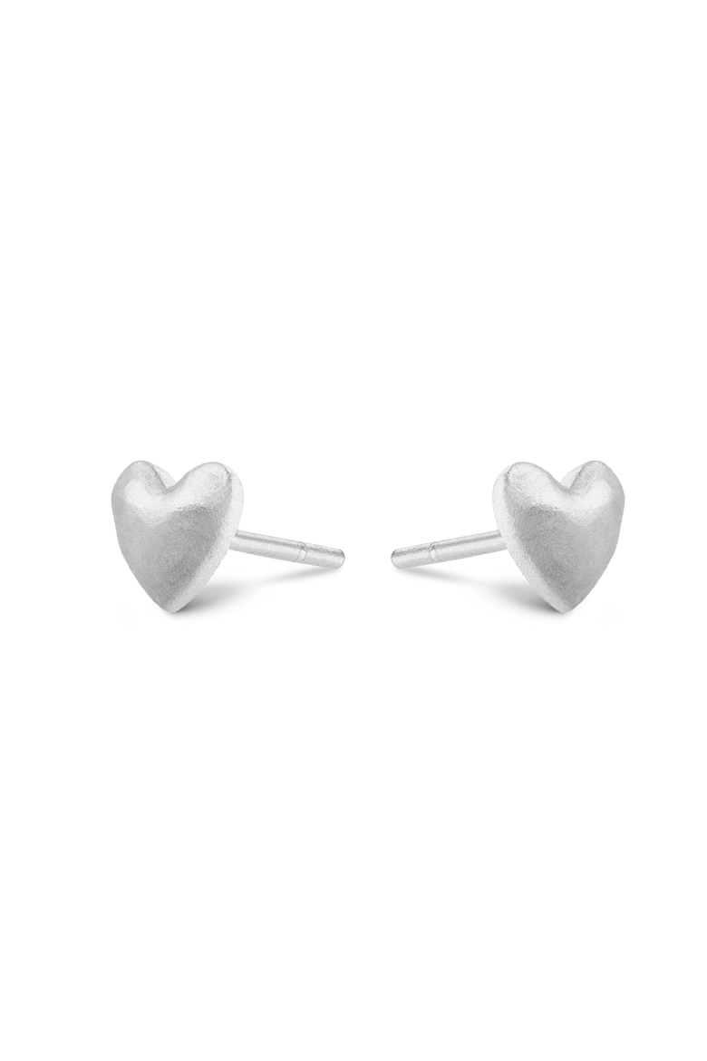 Heart Stud Earrings, Alternate, color, Platinum
