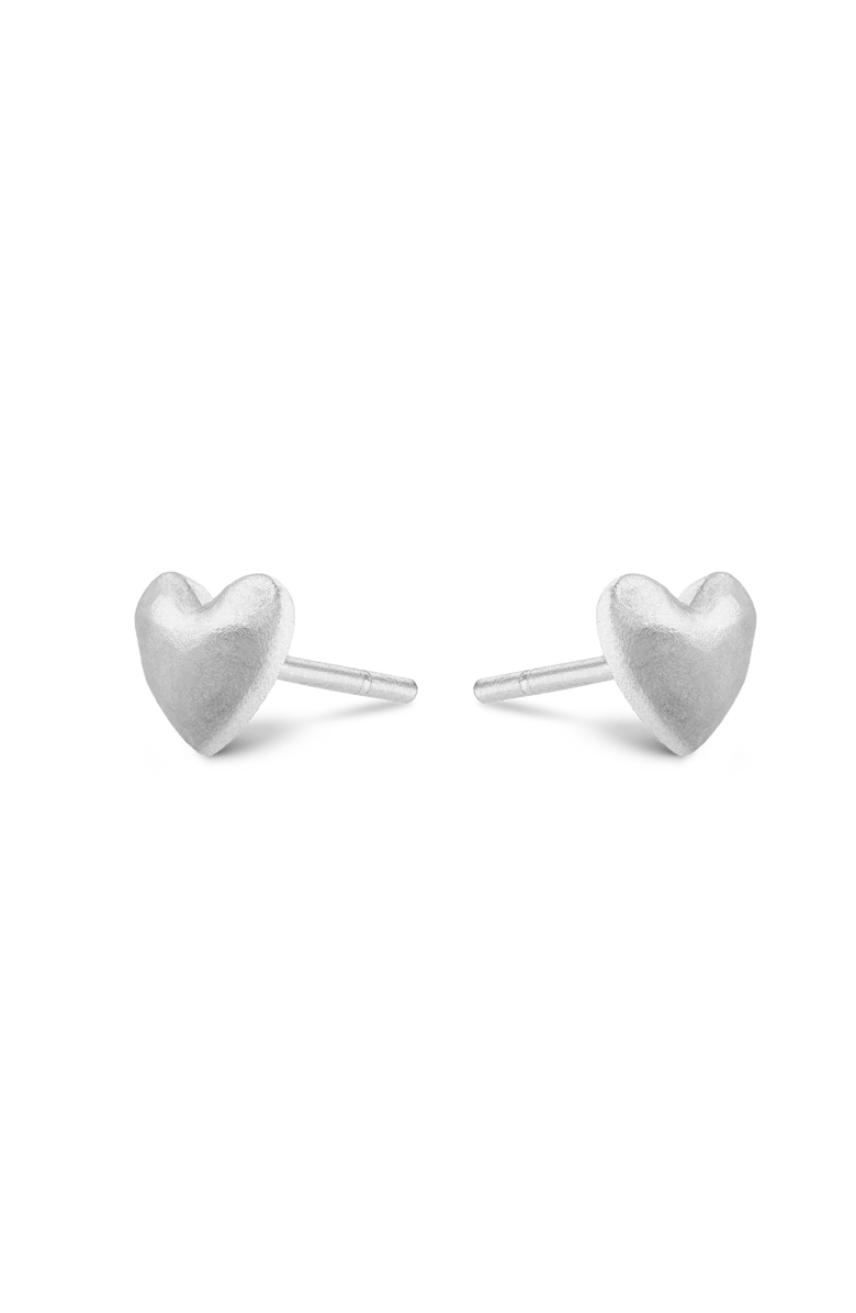 7879 Heart Stud Earrings, Alternate, color, Platinum
