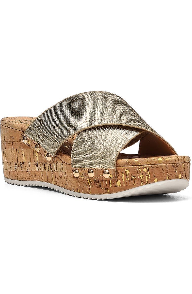 Donald Pliner Summera Wedge Sandal, Main, color, Platino