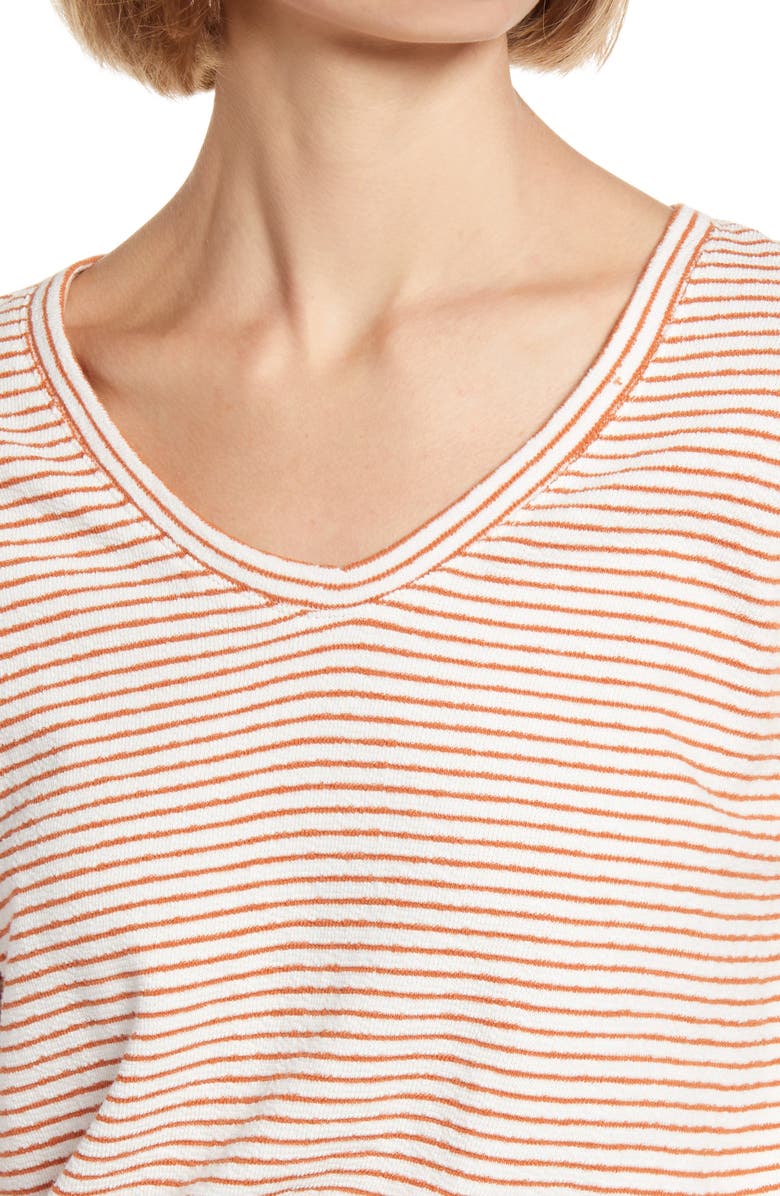 Madewell V-Neck Bubble-Sleeve Sweatshirt, Alternate, color, 