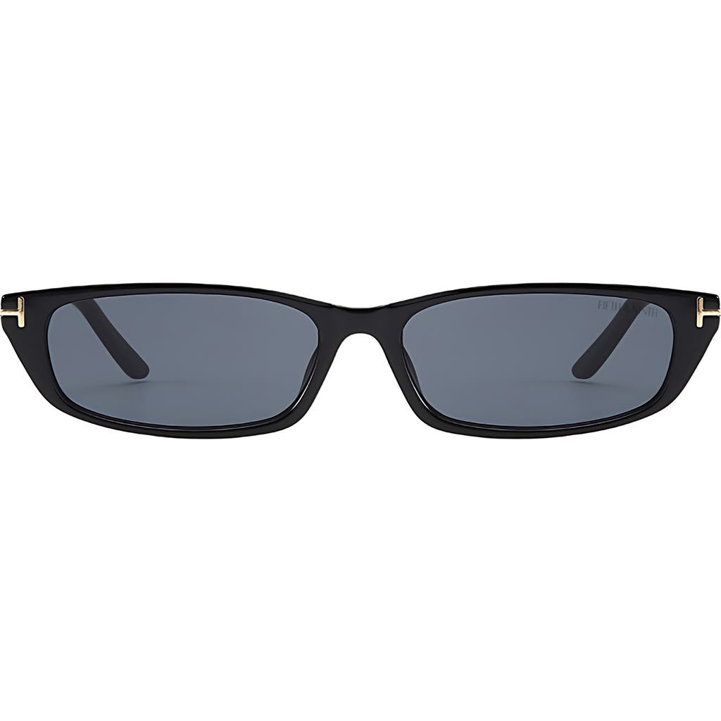 Fifth & Ninth Lana 55mm Rectangular Sunglasses In Black