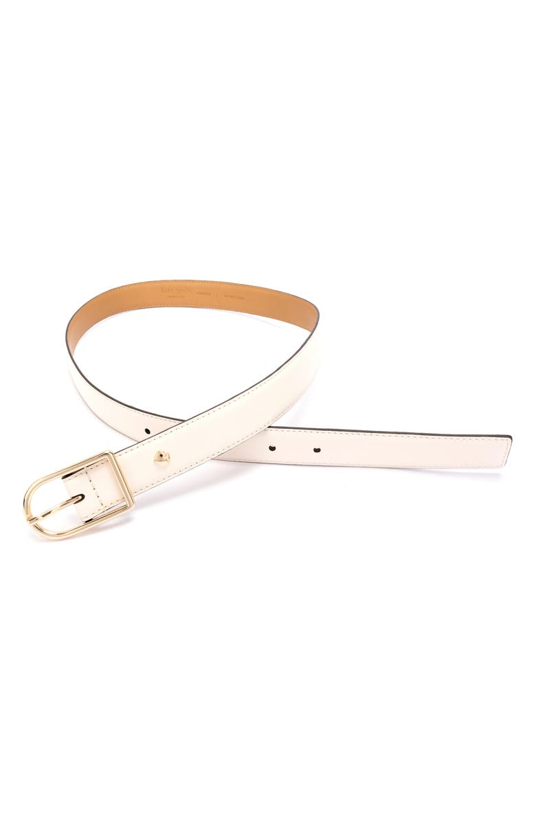 Kate Spade New York stitched feather edge belt, Main, color, Parchment