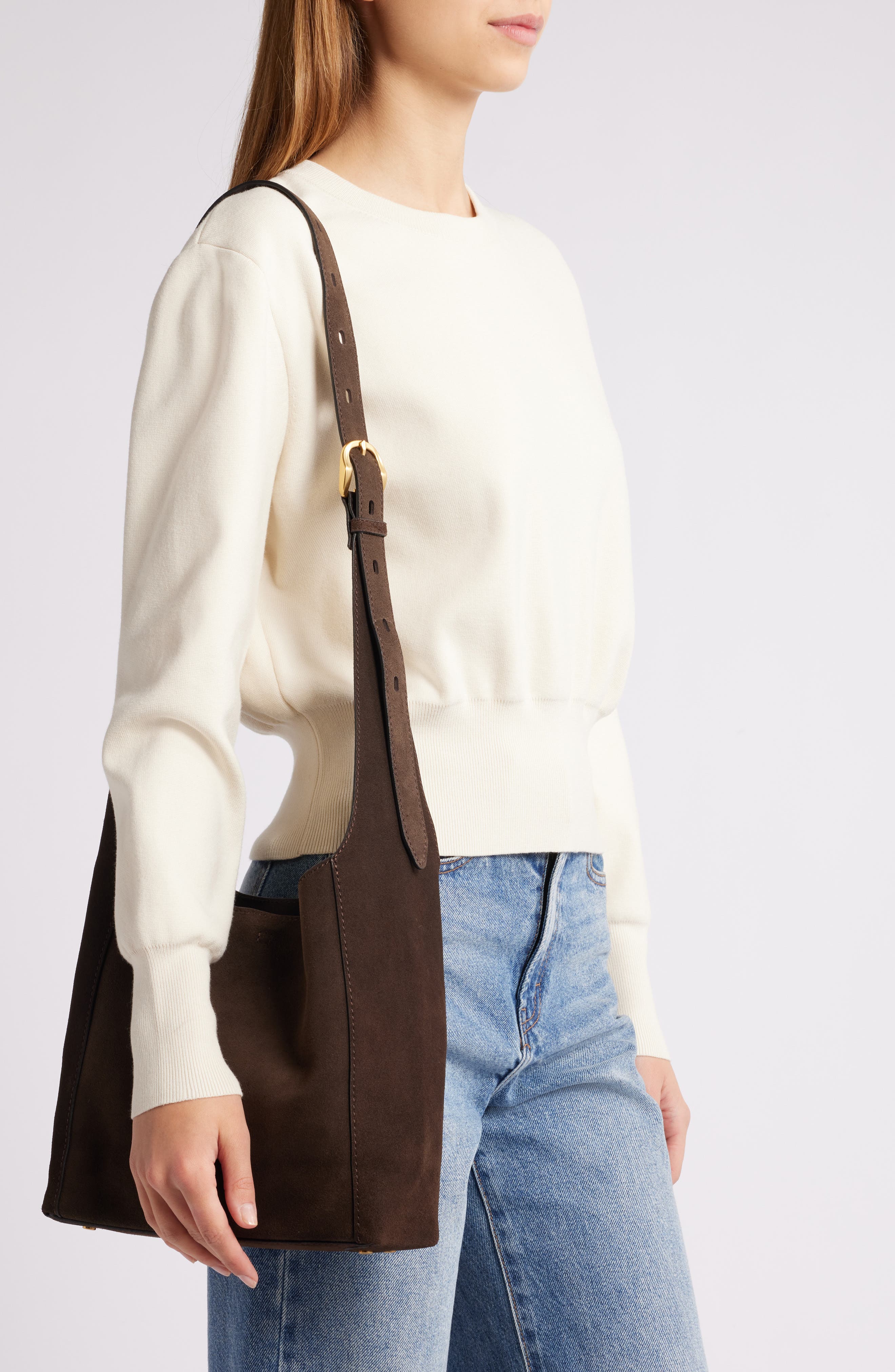 rag & bone Small Belize Basketweave Embossed Leather Shopper, Alternate, color, 