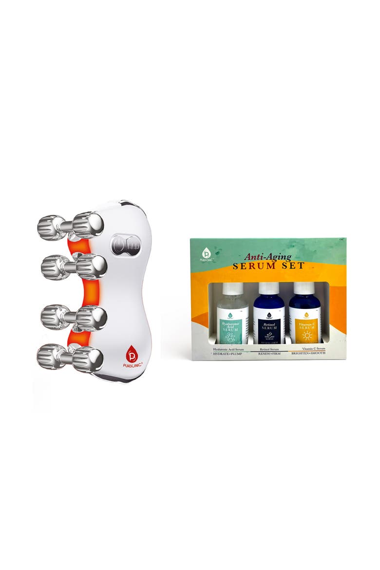 5-in-1 LED Roller & Anti-Aging Serum Set, Main, color, White
