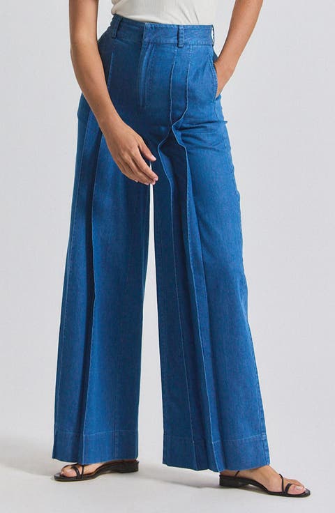 Women's Chambray Wide-Leg Pants | Nordstrom