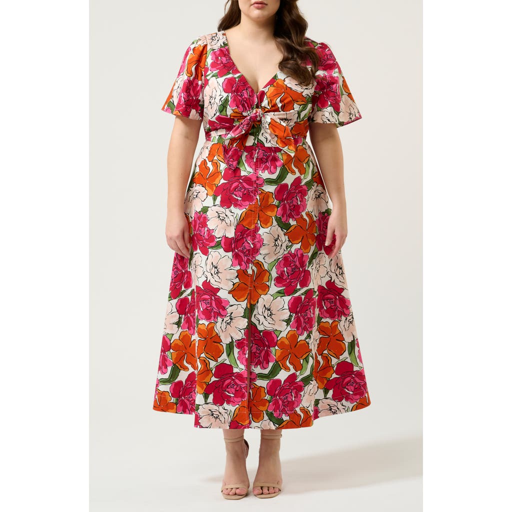 Estelle Nadja Floral Cotton Midi Dress