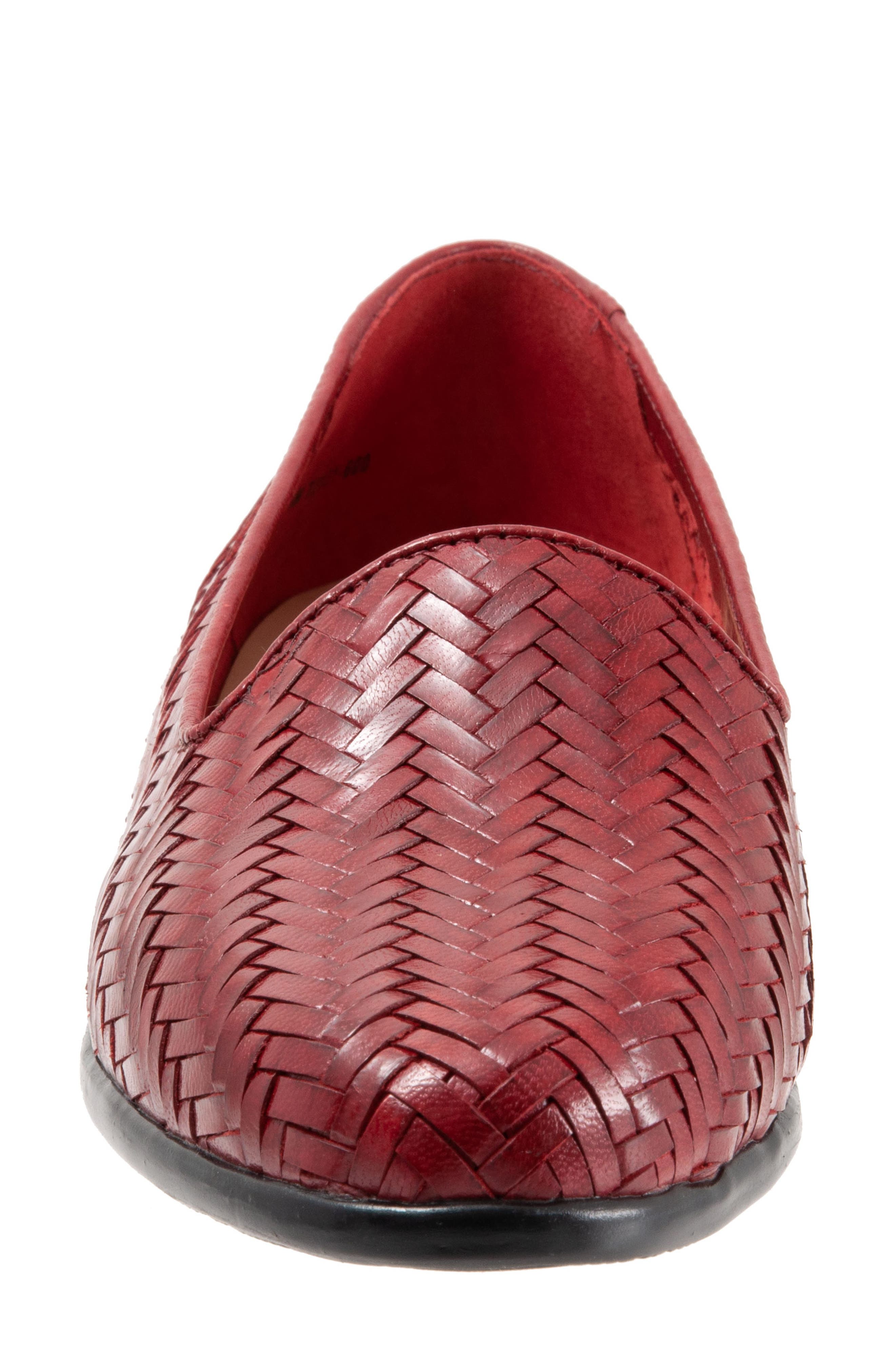 Liz III Flat, Alternate, color, RED LEATHER