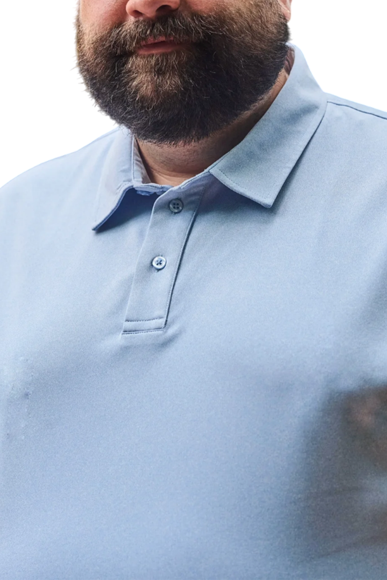 Men's Big and Tall Casual Commuter Tech Polo, Main, color, Heather Blue