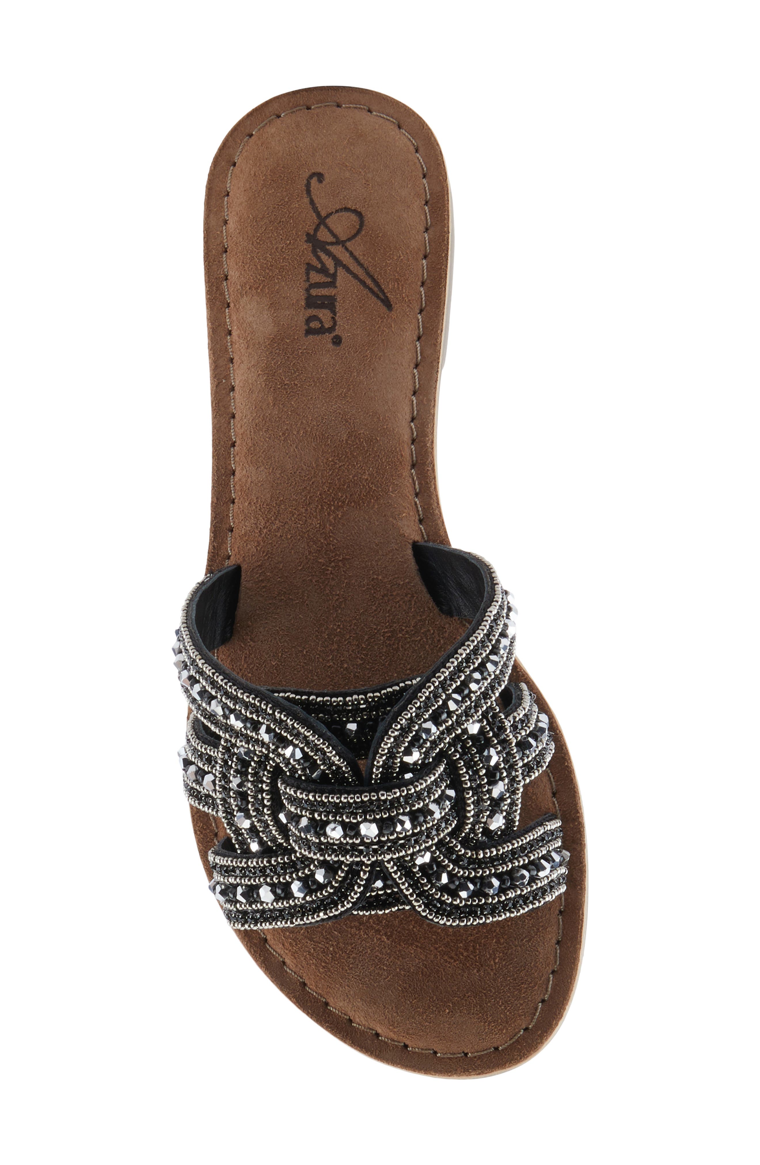 AZURA BY SPRING STEP Poshco Beaded Slide Sandal, Alternate, color, Black Multi