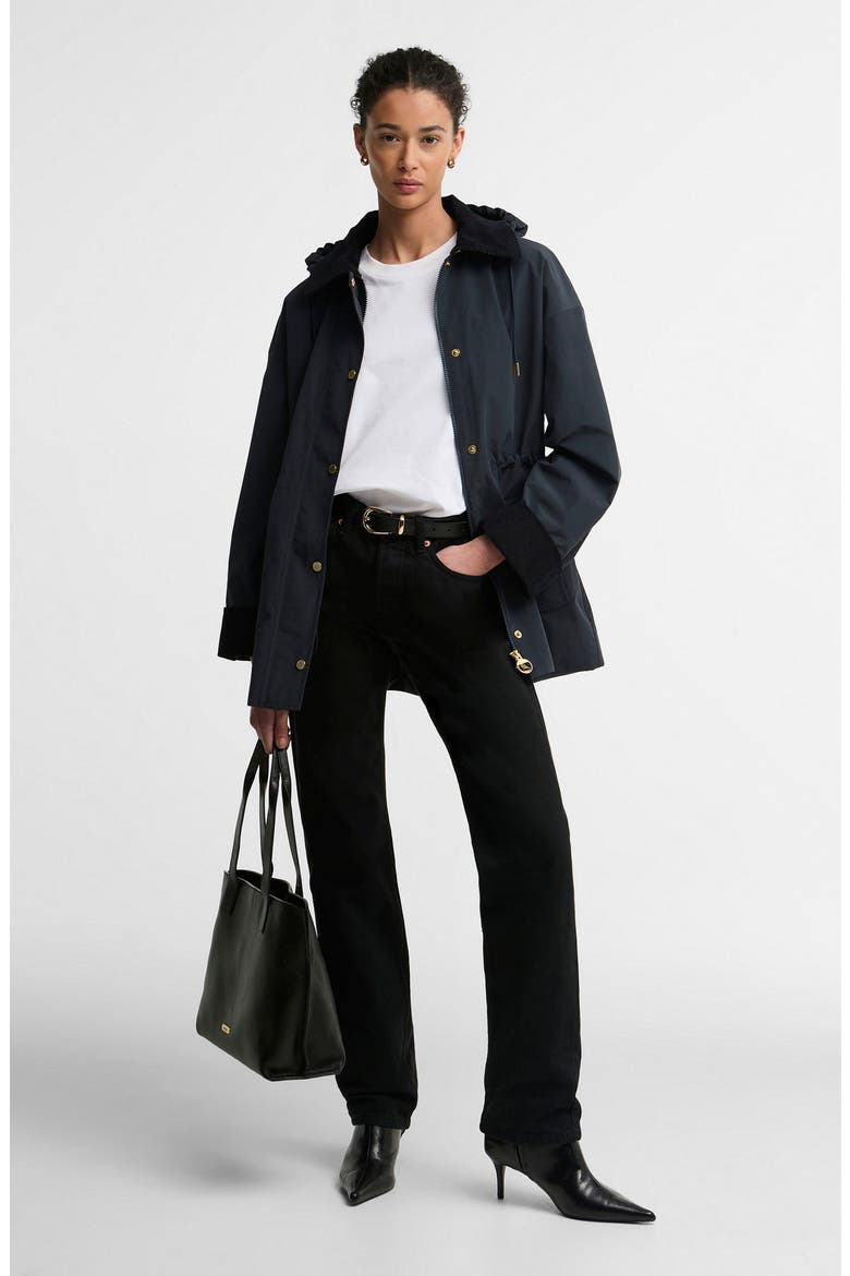 Evelyn Showerproof Jacket, Alternate, color, DK NAVY/ BIRCHWOOD DRESS