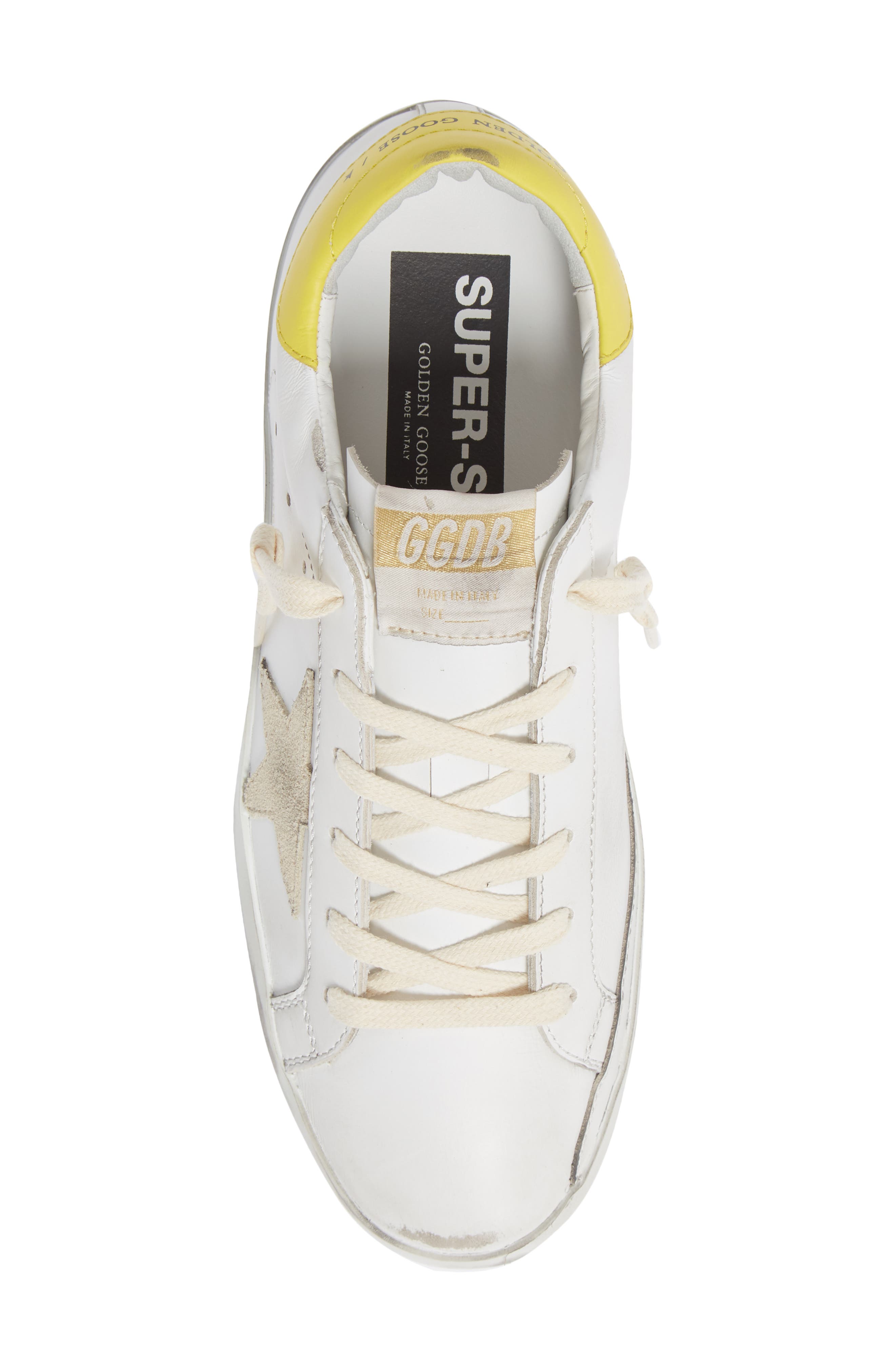 Golden Goose Super-Star Low Top Sneaker, Alternate, color, White/ Beige/ Yellow