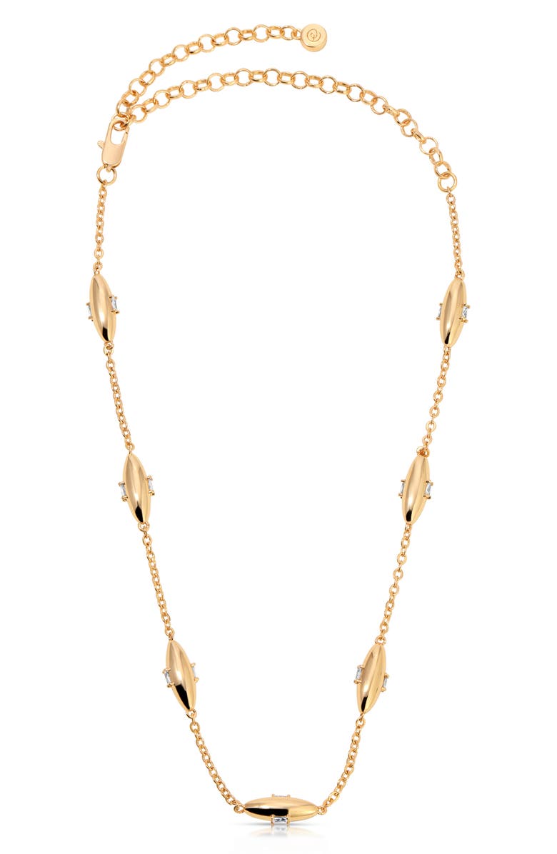 Ettika Oval Dome Station Chain Necklace, Main, color, Gold