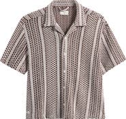 Percival Hugh Openwork Stripe Camp Shirt