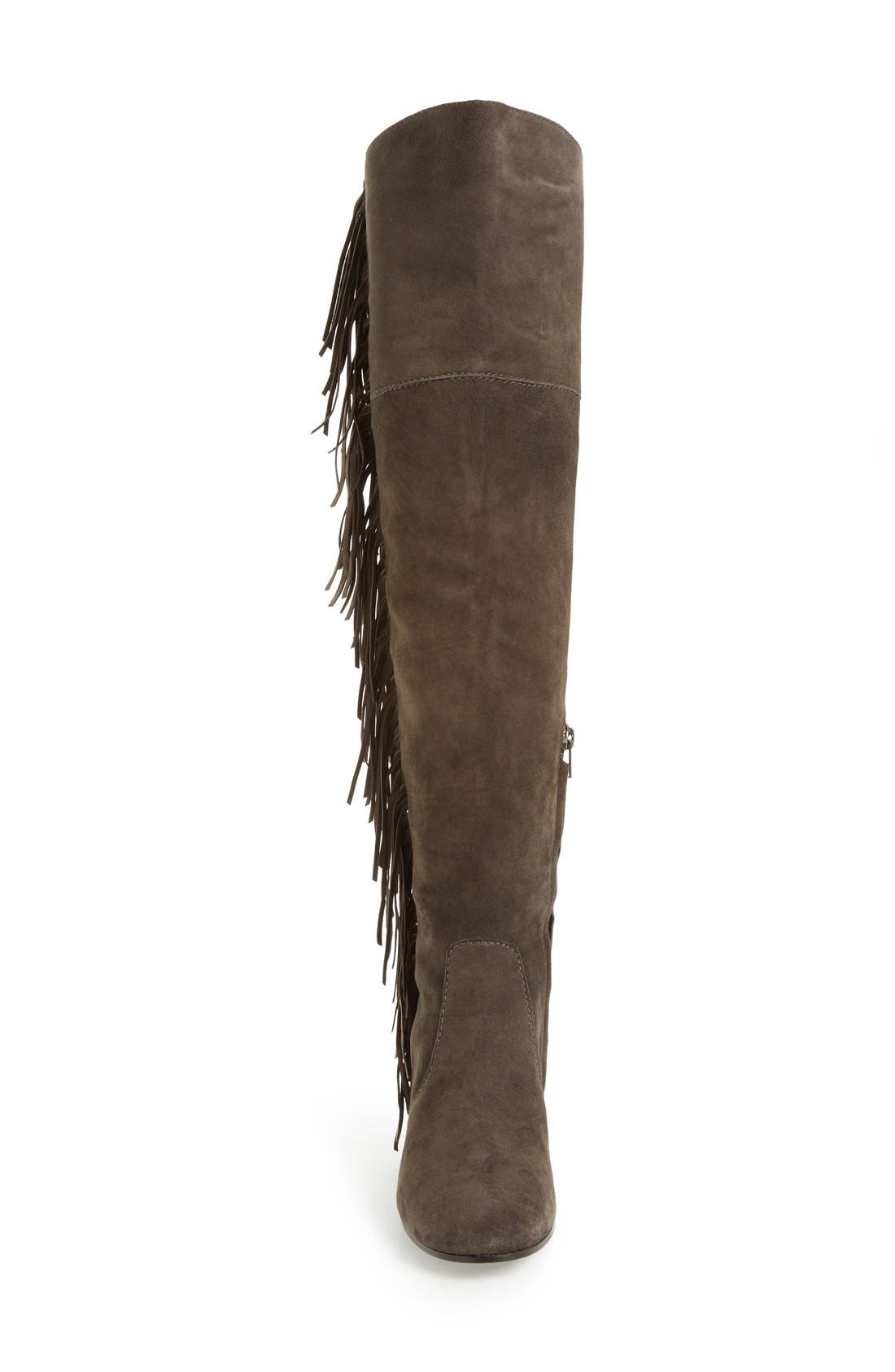 Frye 'Jodi' Fringe Over the Knee Boot, Alternate, color, 