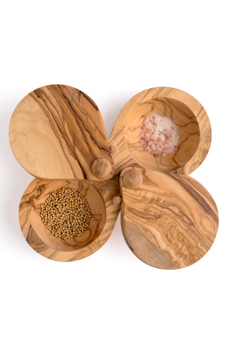 Berard France Olive Wood Double Salt Keeper and Spice Box, Alternate, color, Brown