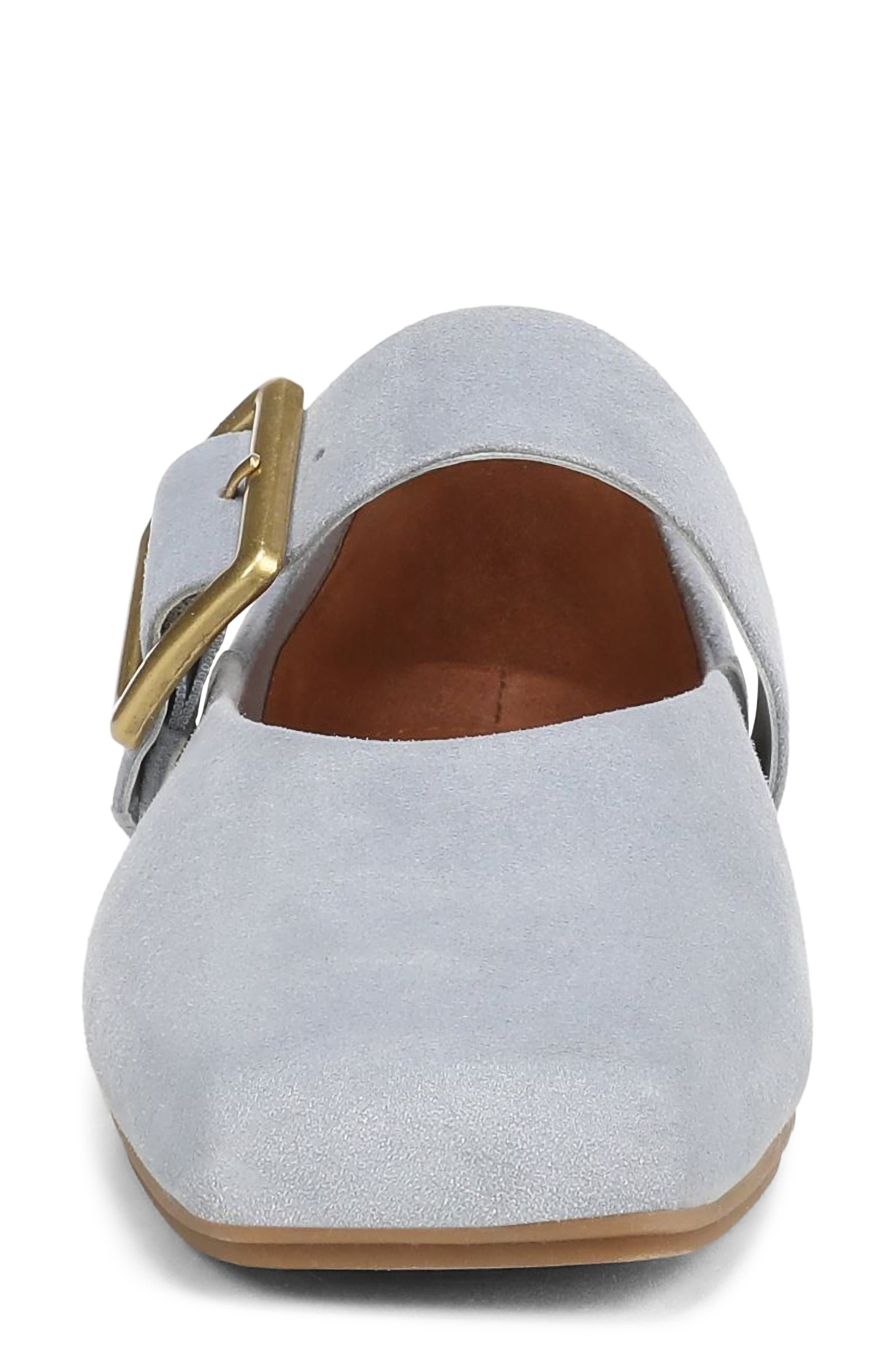 Oakes Square Toe Flat, Alternate, color, DUSTY BLUE