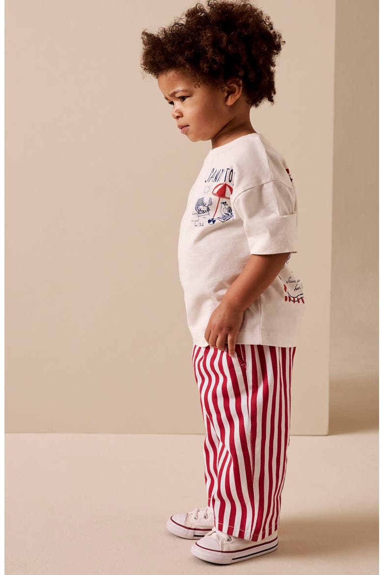Kids' Stripe Cotton Twill Pull-On Pants, Alternate, color, MULTI