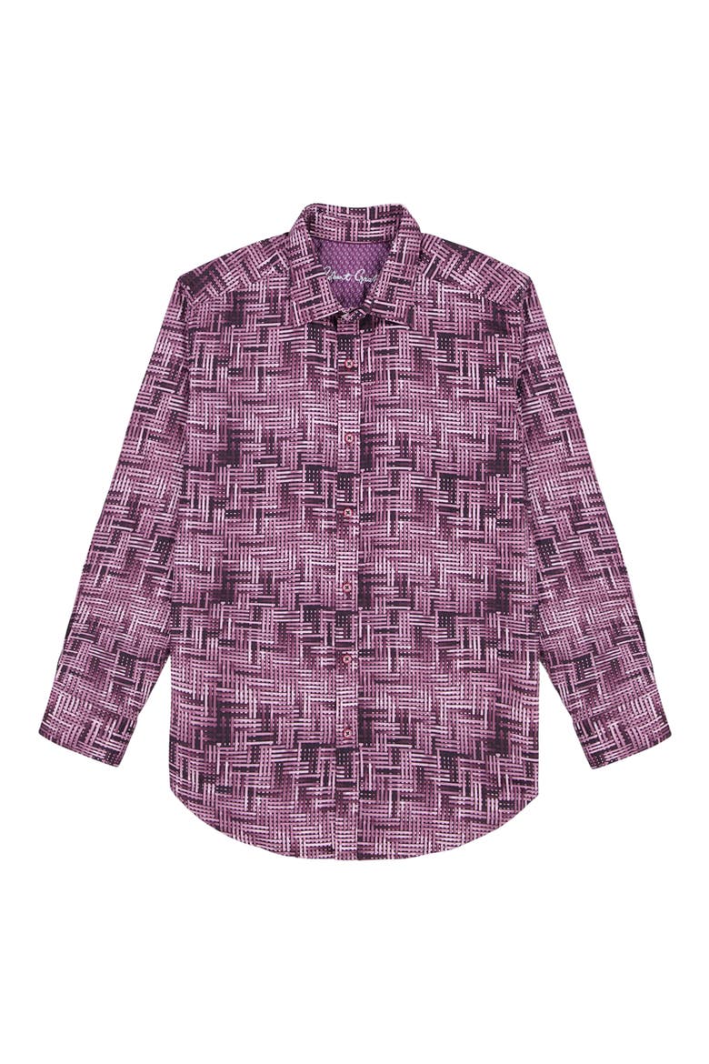 Berkley Long Sleeve Stretch Cotton Button-Up Shirt, Alternate, color, BERRY