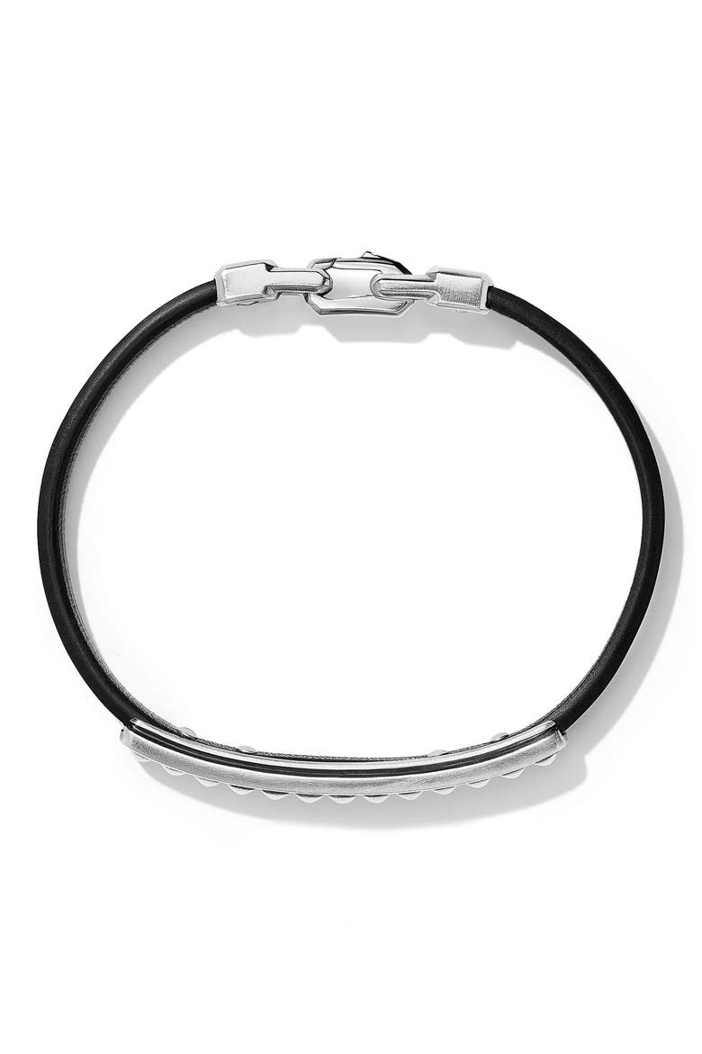Men's Pyramid Stud Leather ID Bracelet, Alternate, color, SILVER