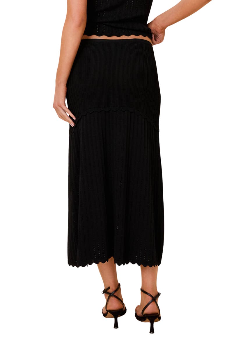 Amara Rib Knit Midi Skirt, Alternate, color, NOIR