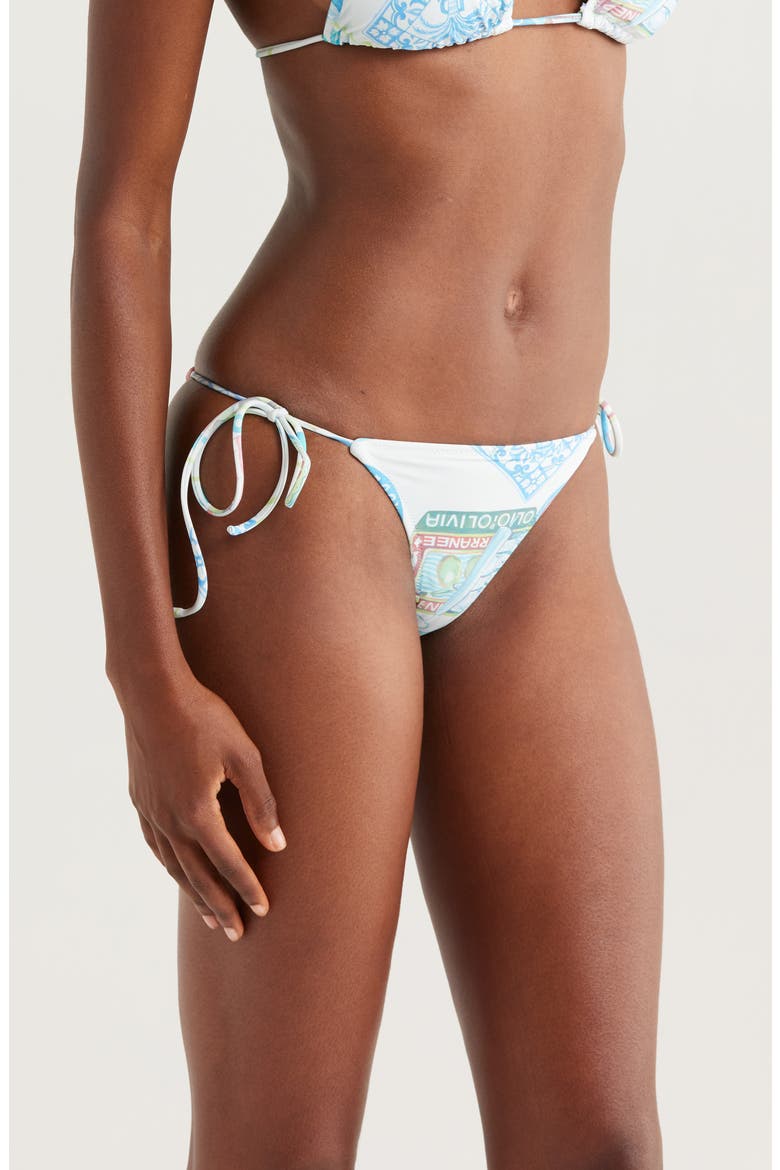 Tie Side Bikini Bottoms, Alternate, color, BLUE MULTI