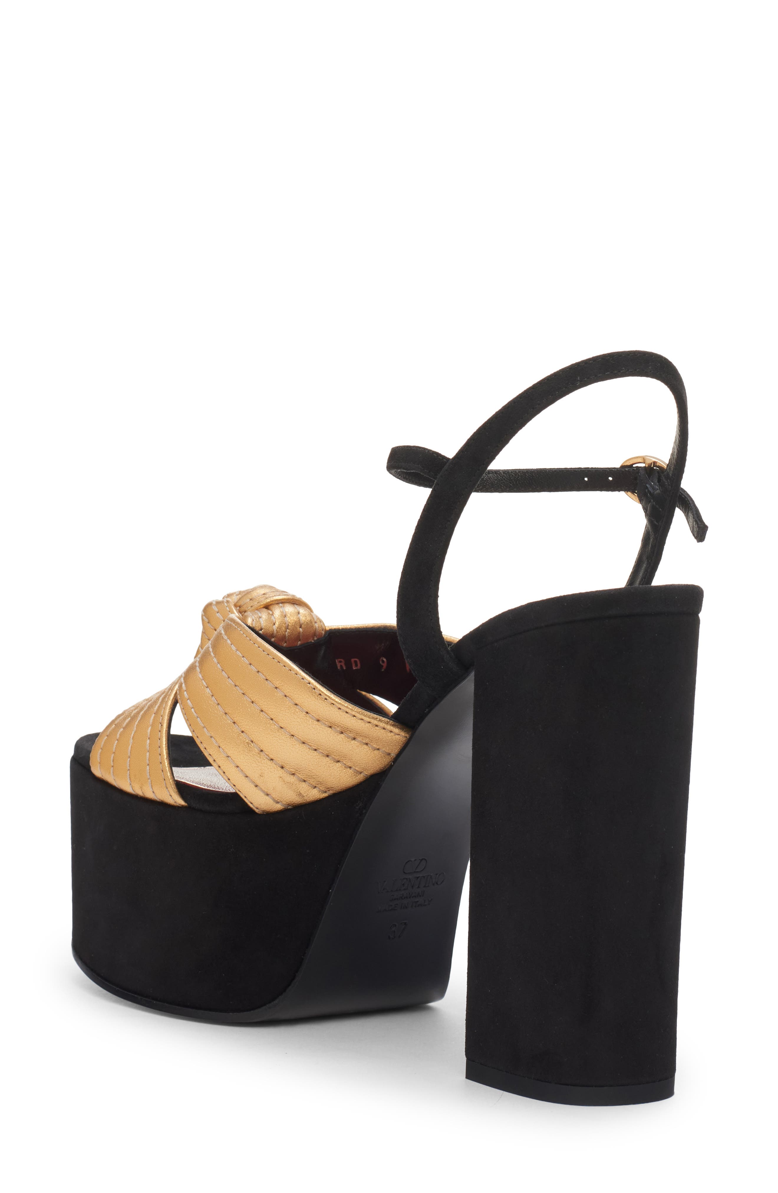 Crasher Platform Sandal, Alternate, color, BLACK/ GOLD