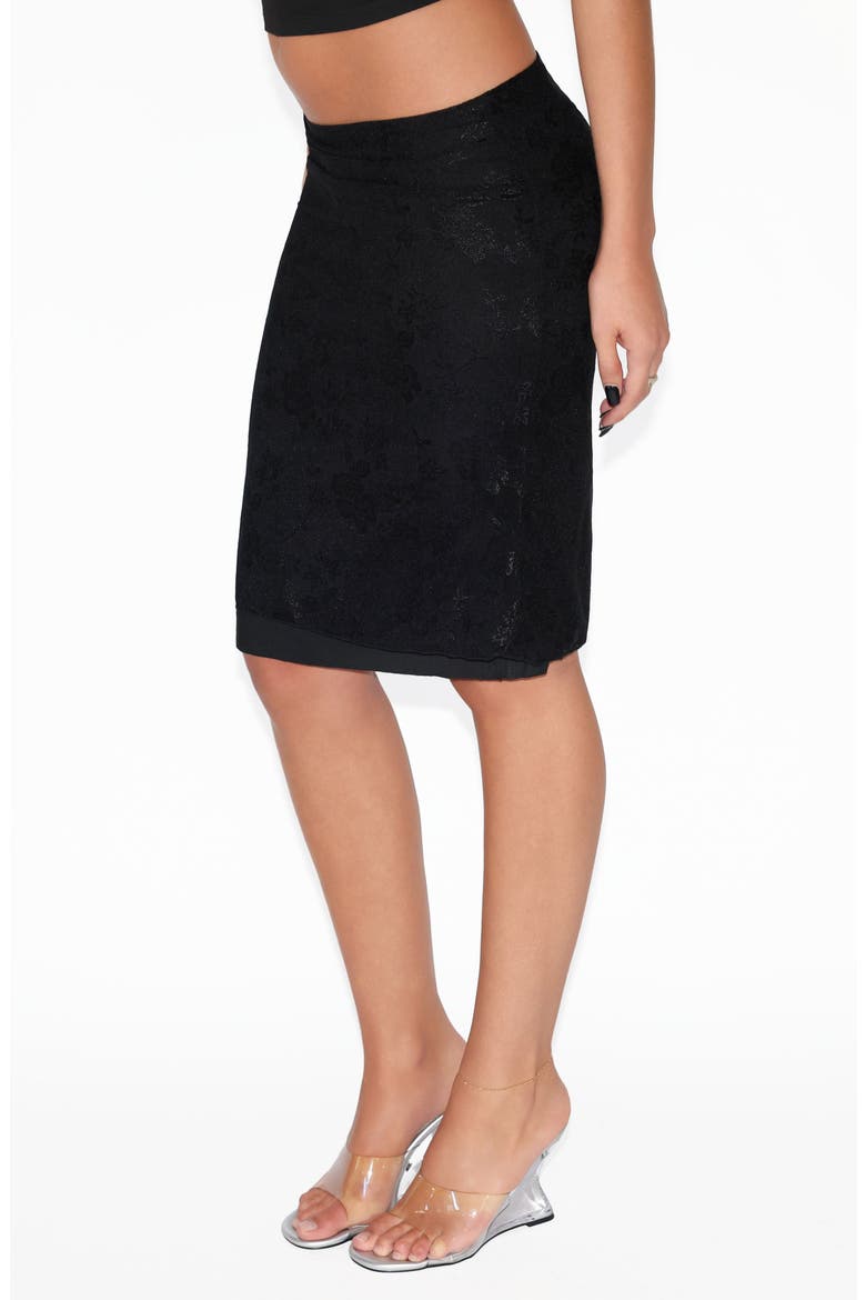 Orly Shimmer Floral Skirt, Alternate, color, BLACK