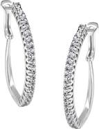 Haus of Brilliance 10KT White Gold 1 Ct Diamond Hoop Earrings