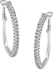 Haus of Brilliance 10KT White Gold 1 Ct Diamond Hoop Earrings