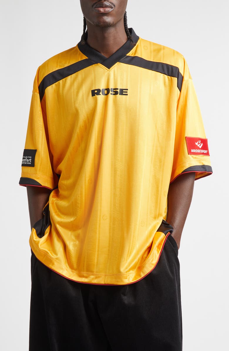 Martine Rose Logo Patch Football Jersey, Main, color, Yellow