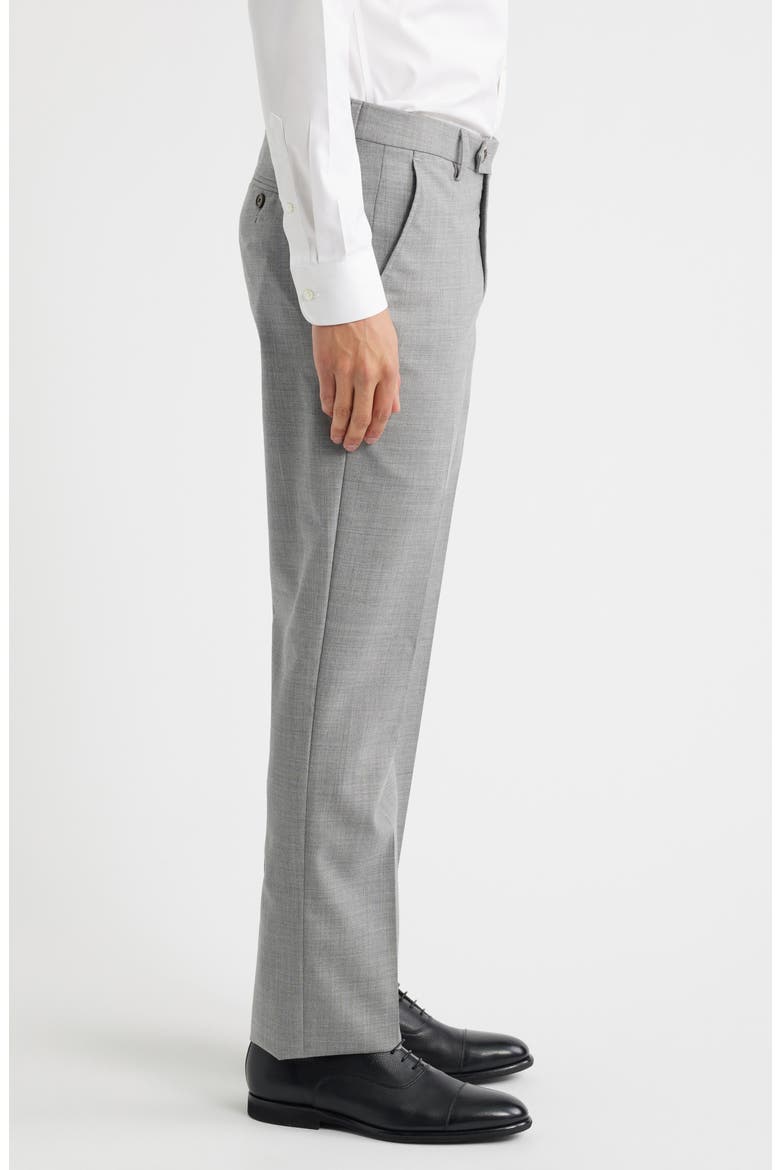 Flat Front Tropical Weight Wool Dress Pants, Alternate, color, PEARL GREY