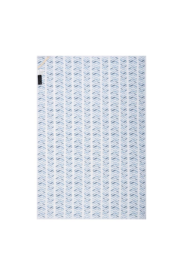 Freesia Floral Spring Watercolor 100% Cotton Printed Dishtowel, Alternate, color, Blue