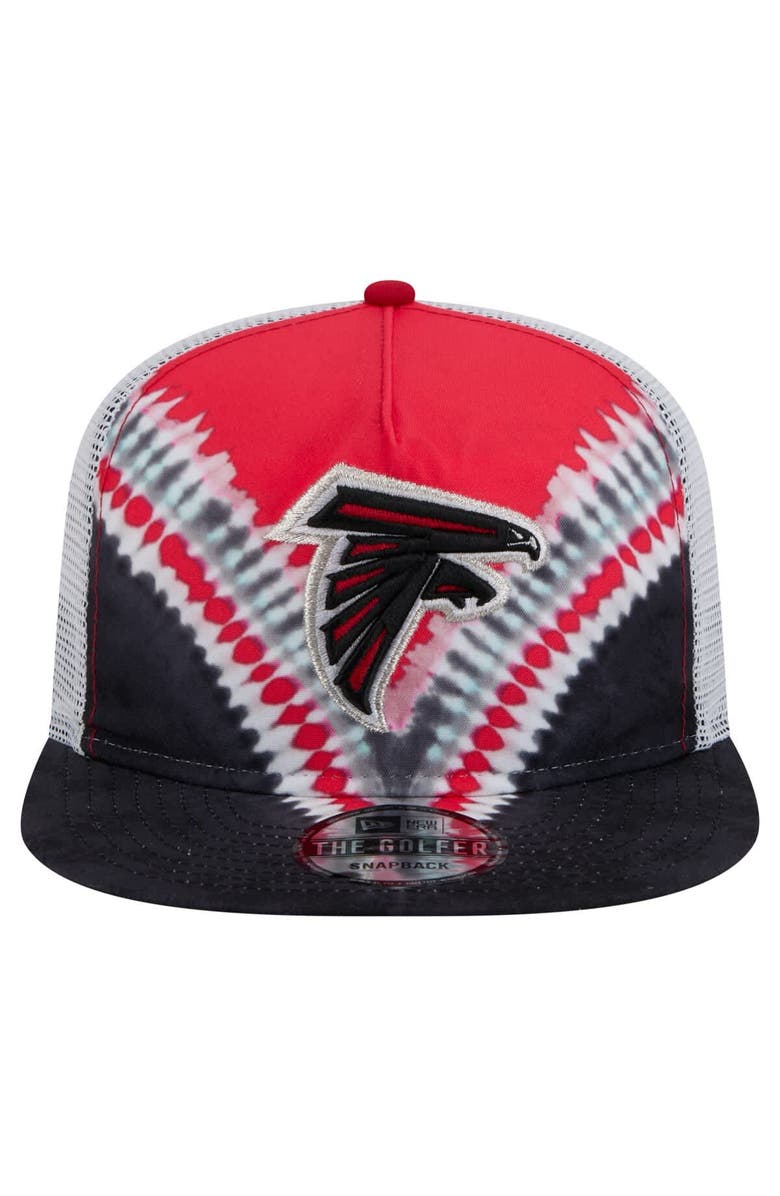 New Era Men's New Era Red/Black Atlanta Falcons Throwback Dye Golfer Snapback Hat, Alternate, color, 