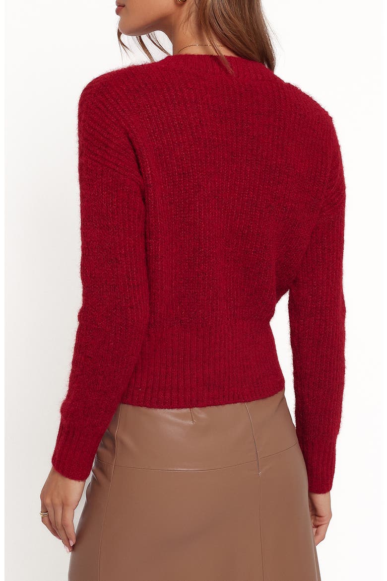 Captivate Tie Hem Sweater, Alternate, color, RED