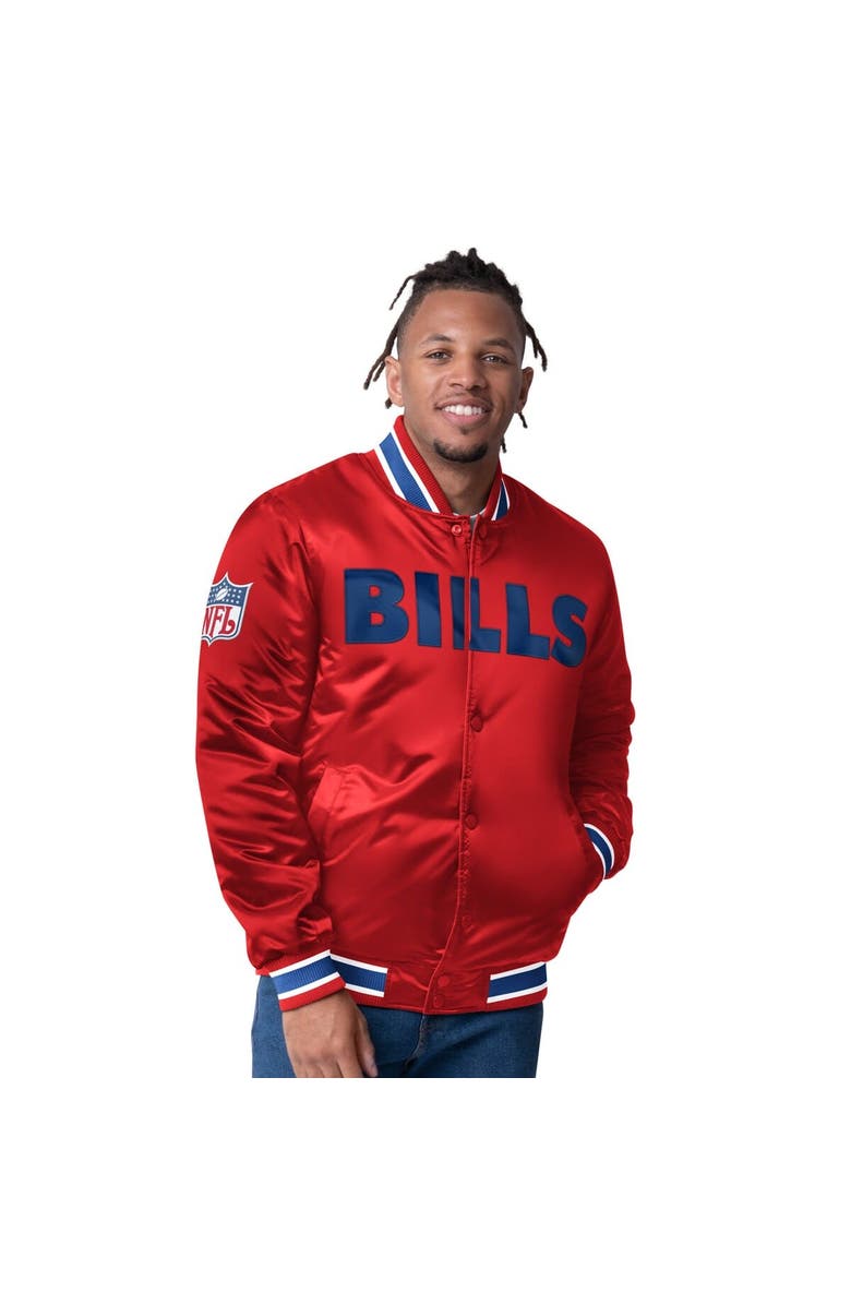 STARTER Men's Starter  Royal/Red Buffalo Bills Closer Reversible Satin Full-Snap Jacket, Alternate, color, 