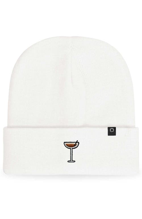 Dalix Espresso Martini Beanie Cap In White