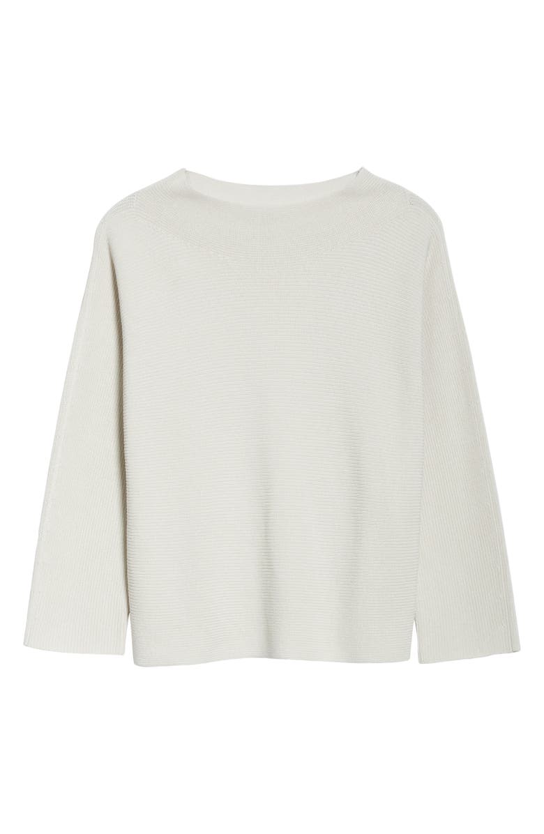 Eileen Fisher Funnel Neck Silk & Organic Cotton Sweater, Alternate, color, 