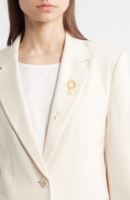 Kobi Halperin Holland Single-button Stretch Silk Jacket In Ecru