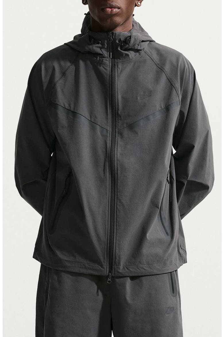 Dri-FIT Oversize Stretch Nylon Hooded Windrunner Jacket, Main, color, BLACK