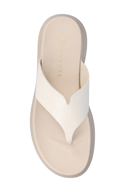 Journee Collection Carah Platform Wedge Sandal In White