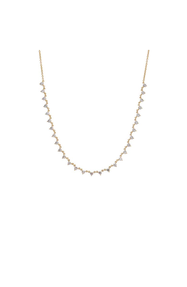 BY ADINA EDEN Diamond Three Prong Solitaire Chain Tennis Necklace 14K, Main, color,